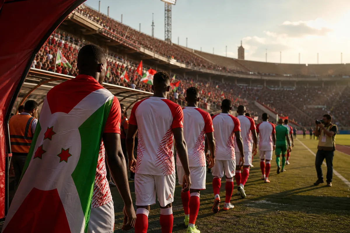 Burundian players walking onto the pitch for their historic 2019 Africa Cup of Nations debut