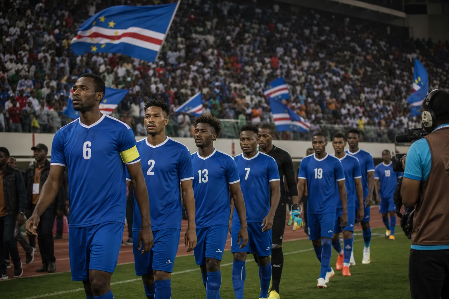 Cape Verde football supporters and players creating a strong island identity in a coastal stadium