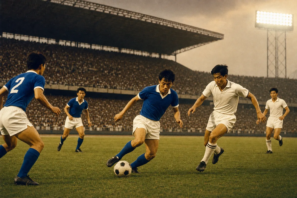 Fictional early-era Chinese Taipei players competing in a historic Asian football finals match