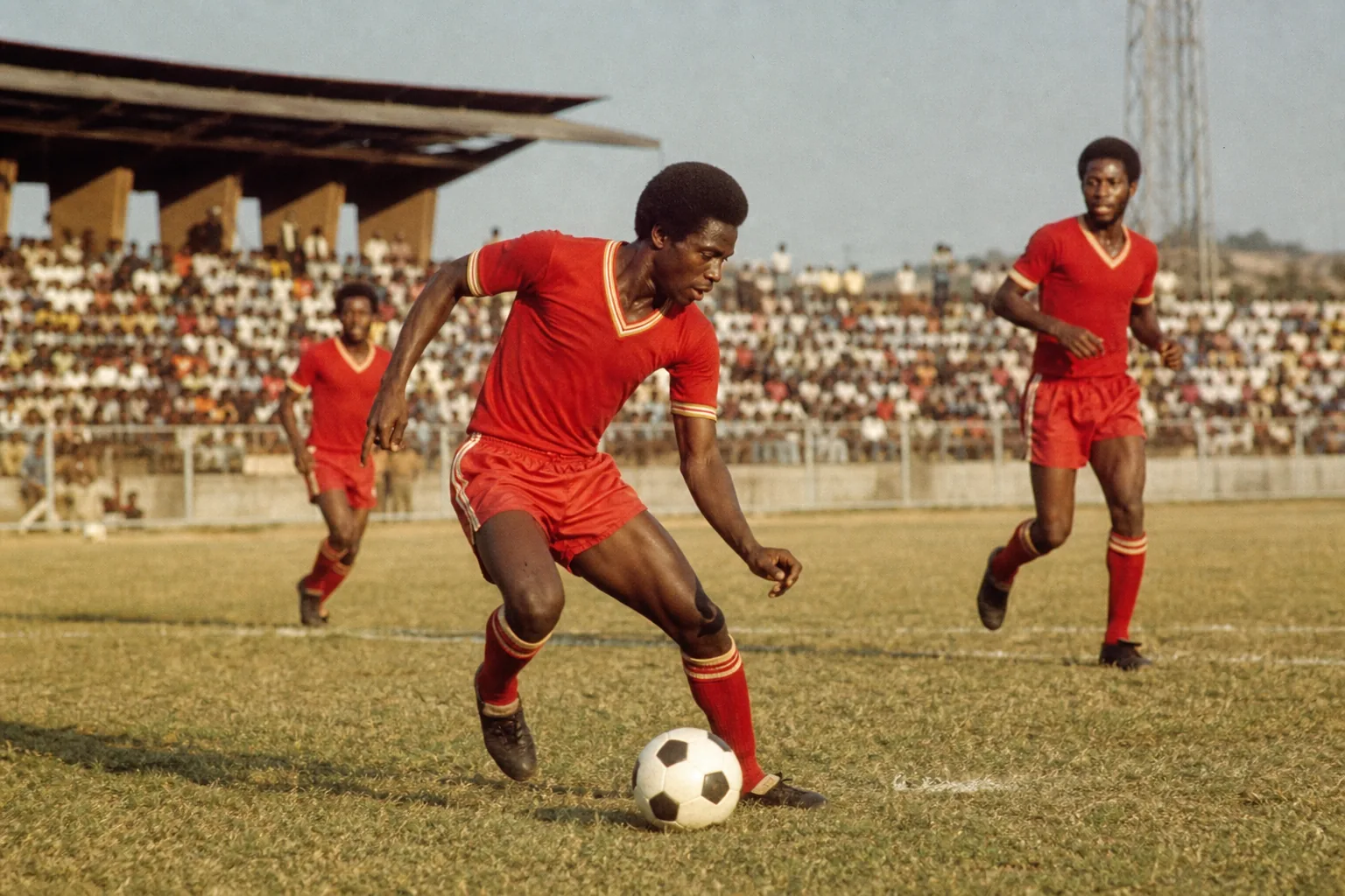 Republic of Congo players competing in a dramatic 1972 AFCON final in Yaounde
