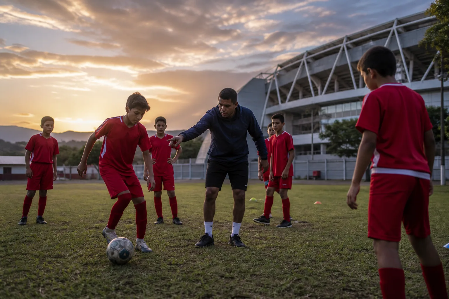 Costa Rica goalkeeper facing a tense World Cup quarter-final penalty shootout under floodlights