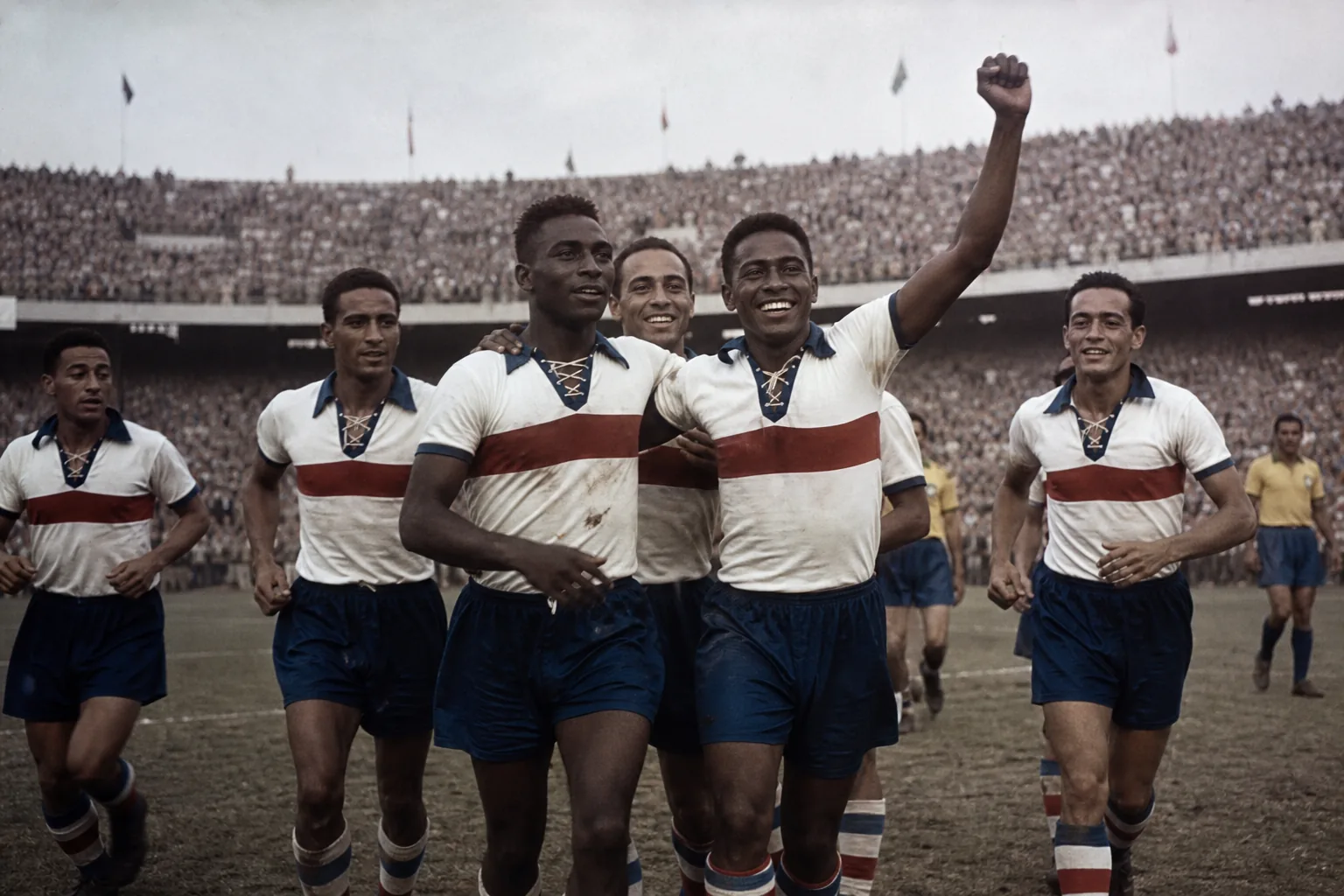 Cuba national football team preparing together in red-white-blue kits before a major tournament