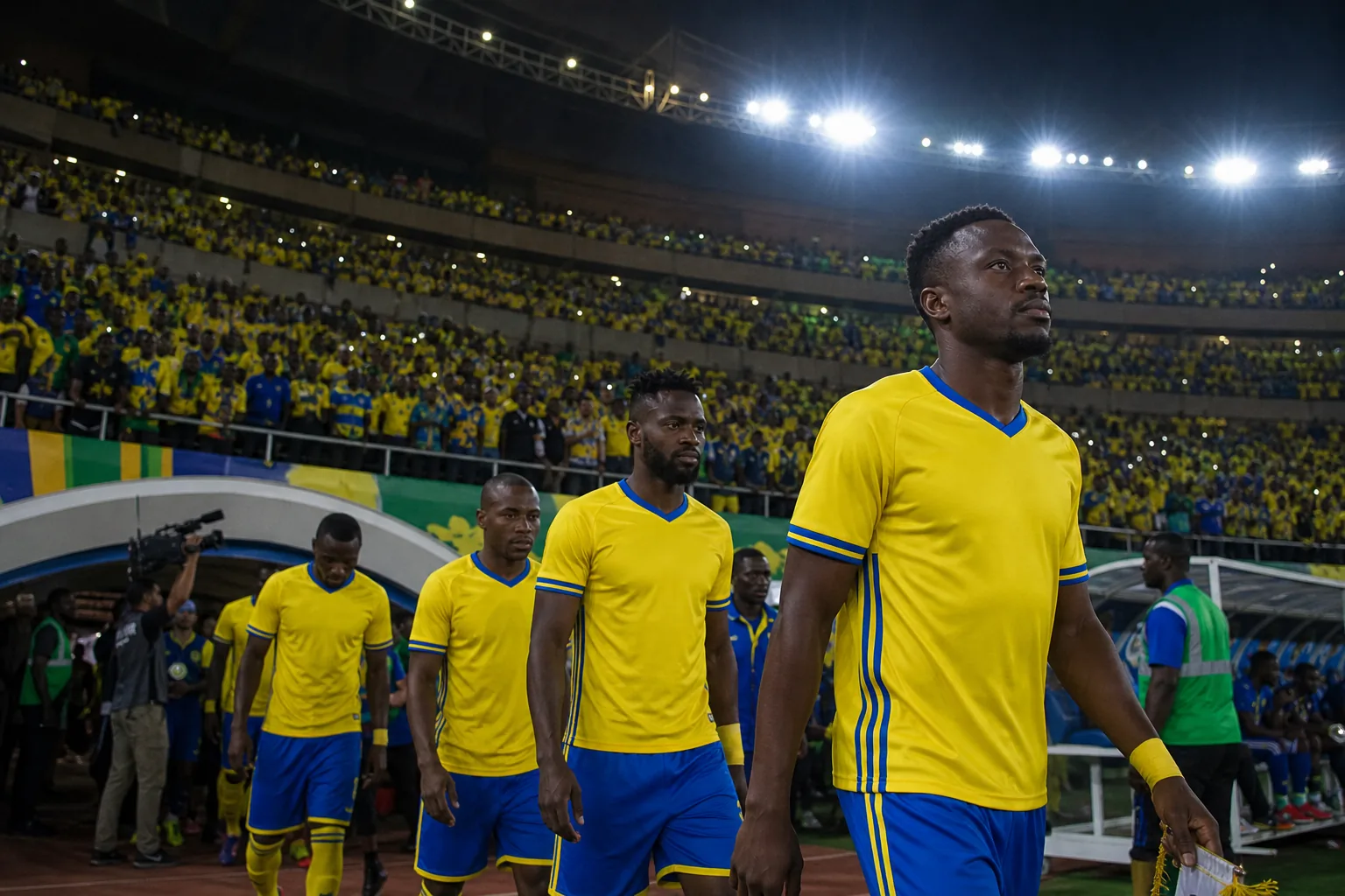 Gabon footballers led by a star forward competing in a major African tournament