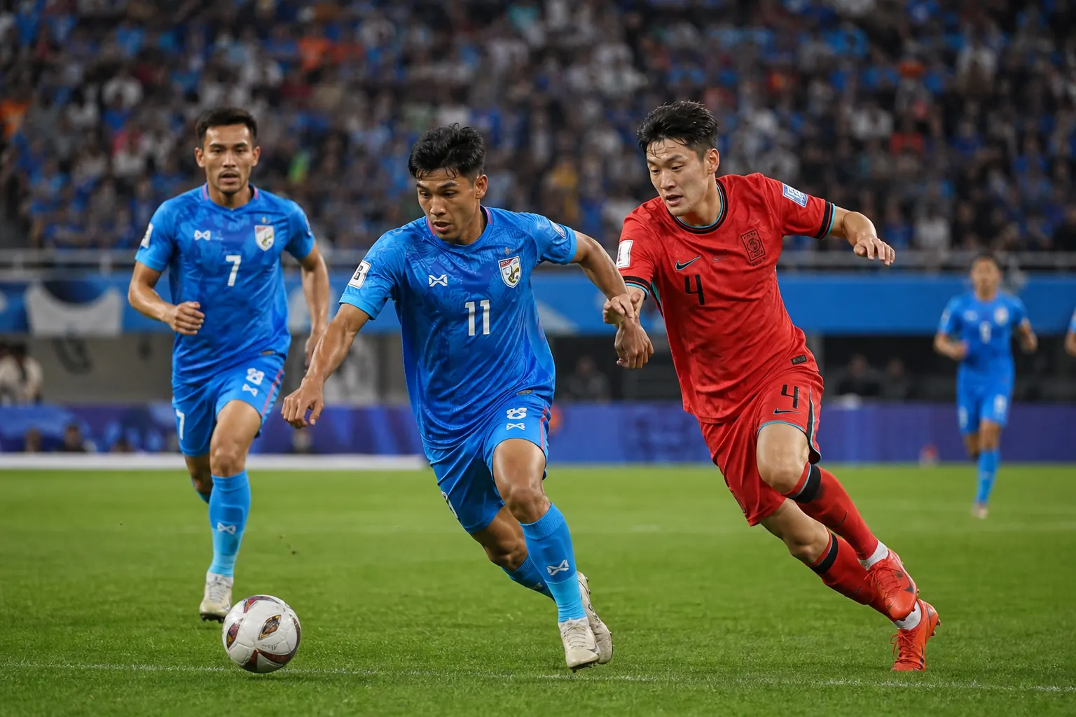 Fictional Indian footballers competing in a modern AFC Asian Cup match