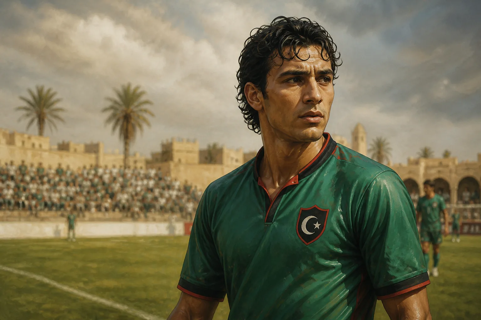 Next generation of Libyan footballers training at a youth academy in green kits