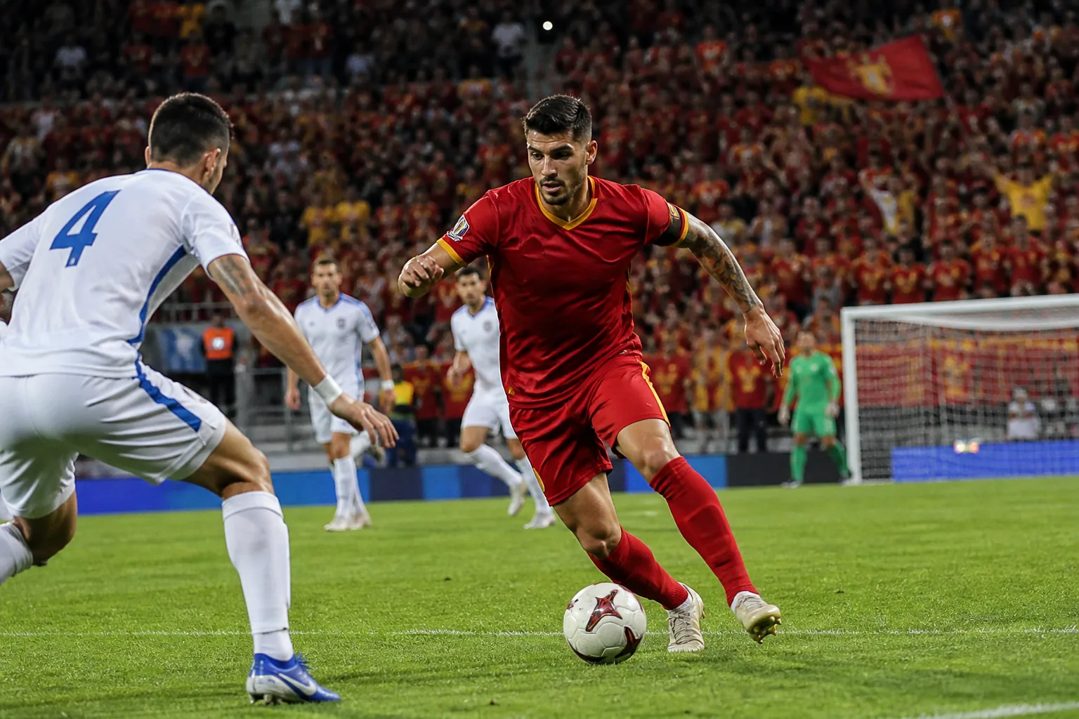 Editorial scene illustrating Montenegro's football context