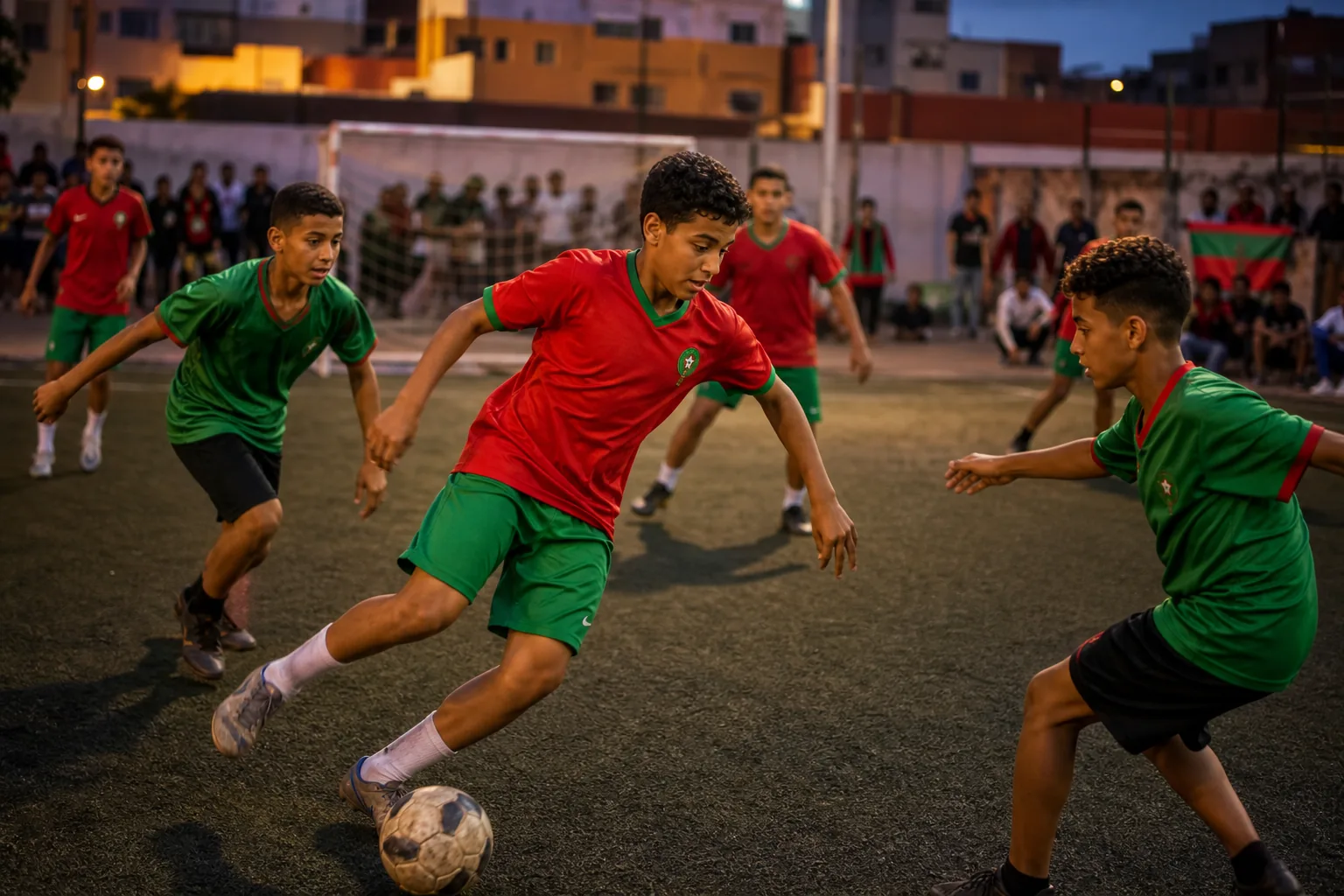 Editorial football scene about Morocco's next generation