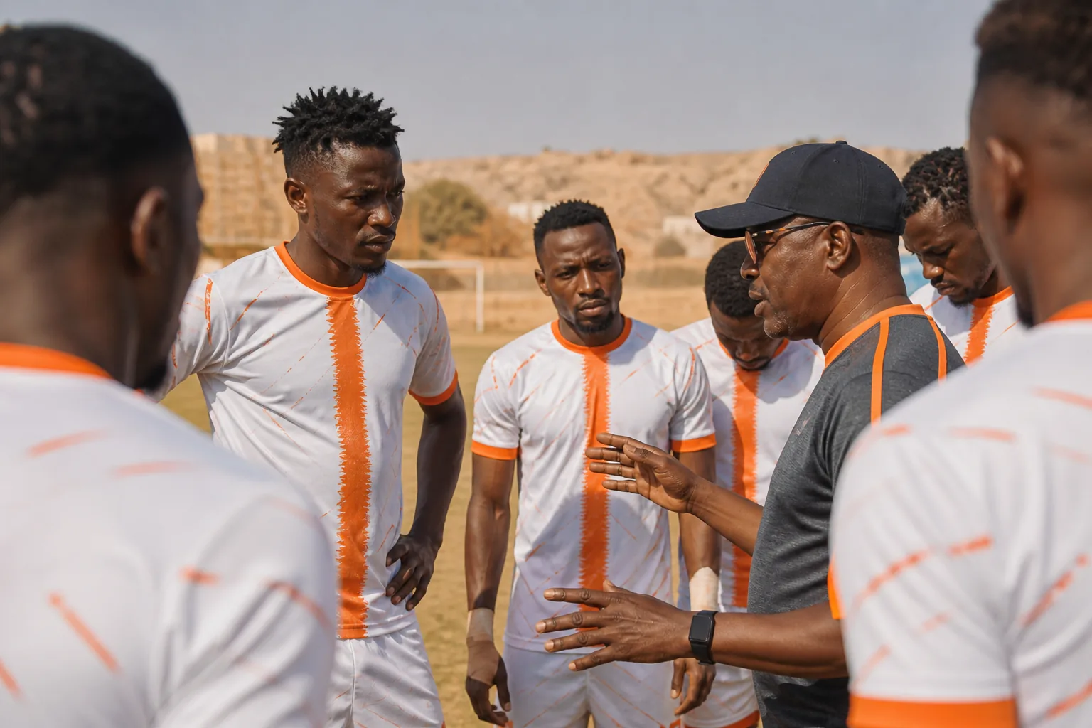 Niger Mena competing in a tense AFCON group-stage match against a strong African opponent