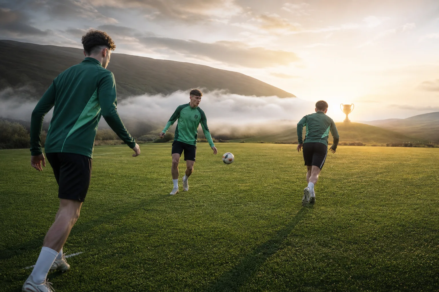 Fictional young Northern Irish footballers training toward a new tournament breakthrough