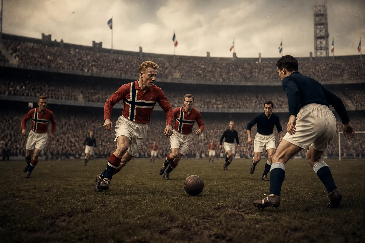Fictional Norwegian footballers making their historic 1938 World Cup debut