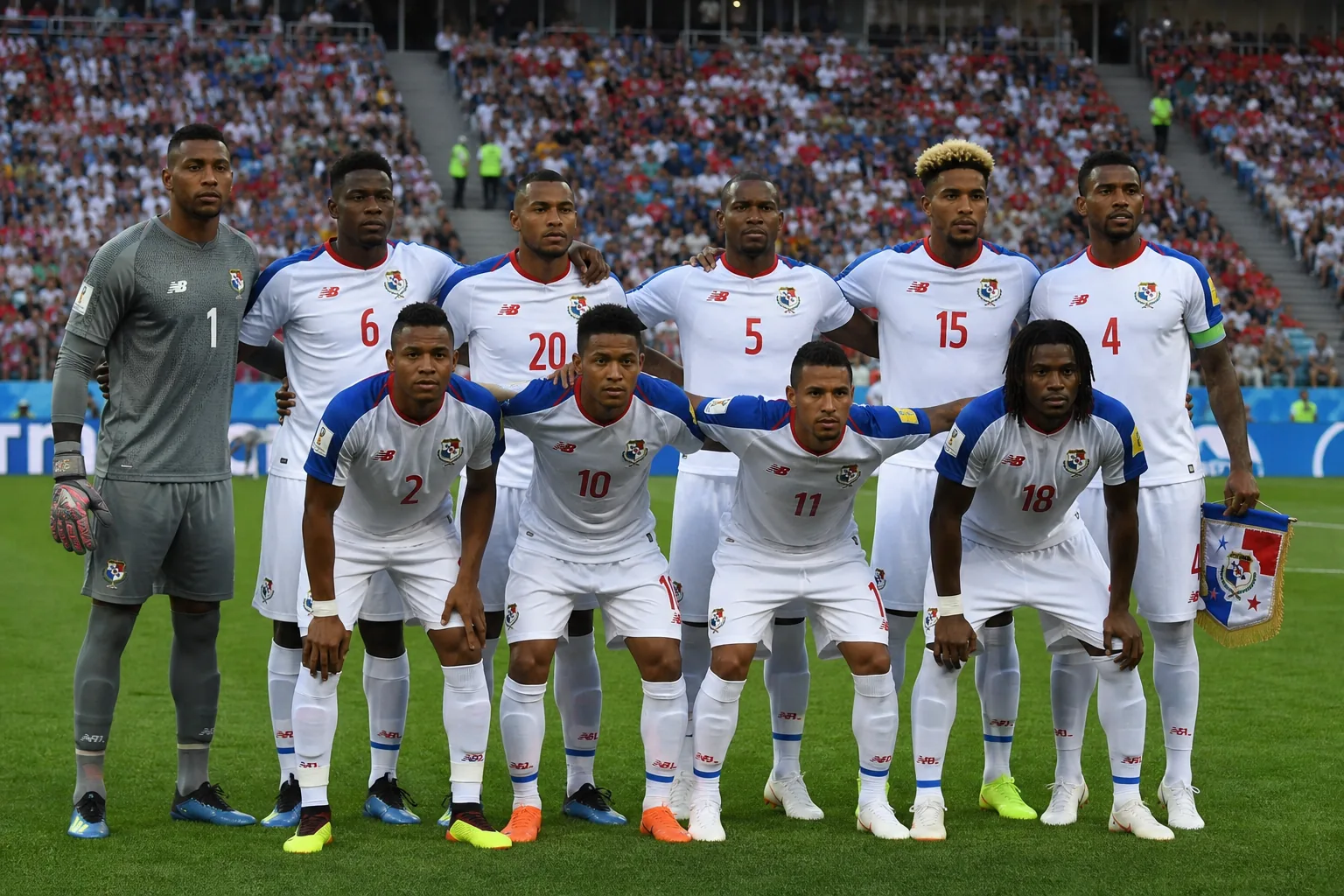 Panama Los Canaleros preparing together for a CONCACAF Gold Cup match in red-and-blue kits