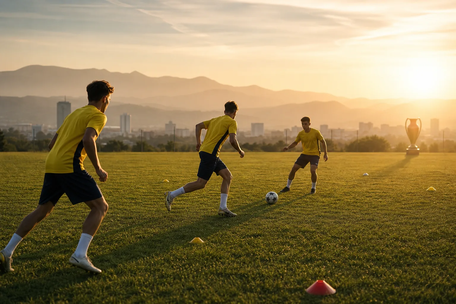 Fictional young Romanian footballers training toward a new golden generation