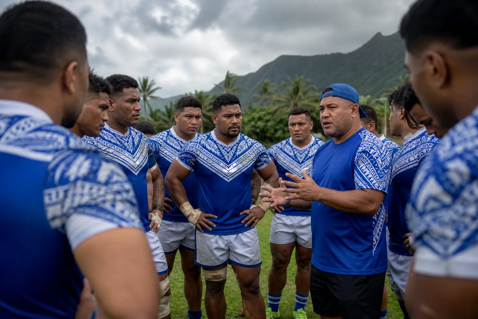 Samoa battling a stronger OFC rival in a tense qualifying match under tropical stadium lights