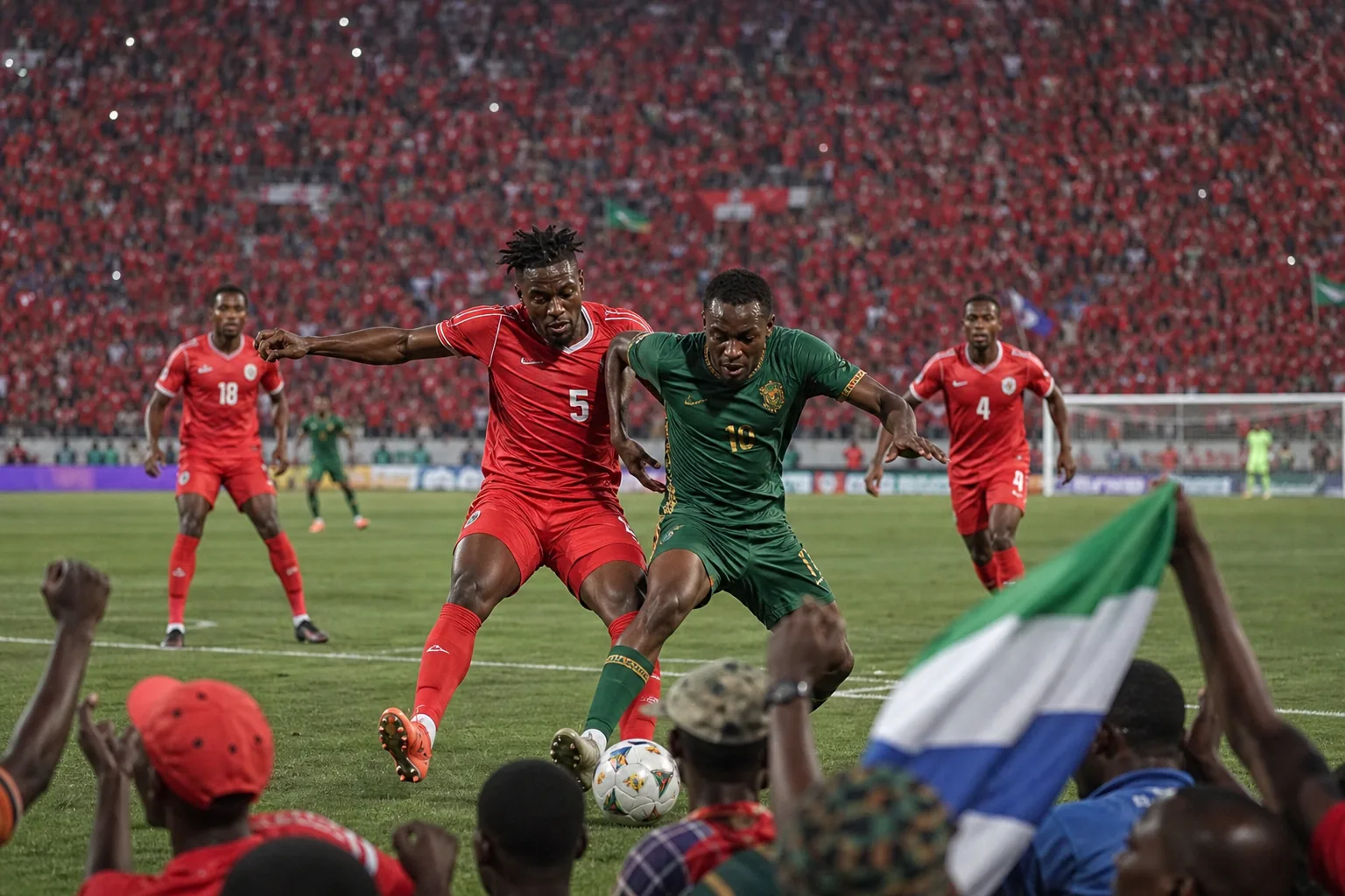Sierra Leone footballers returning to a major African tournament before passionate supporters