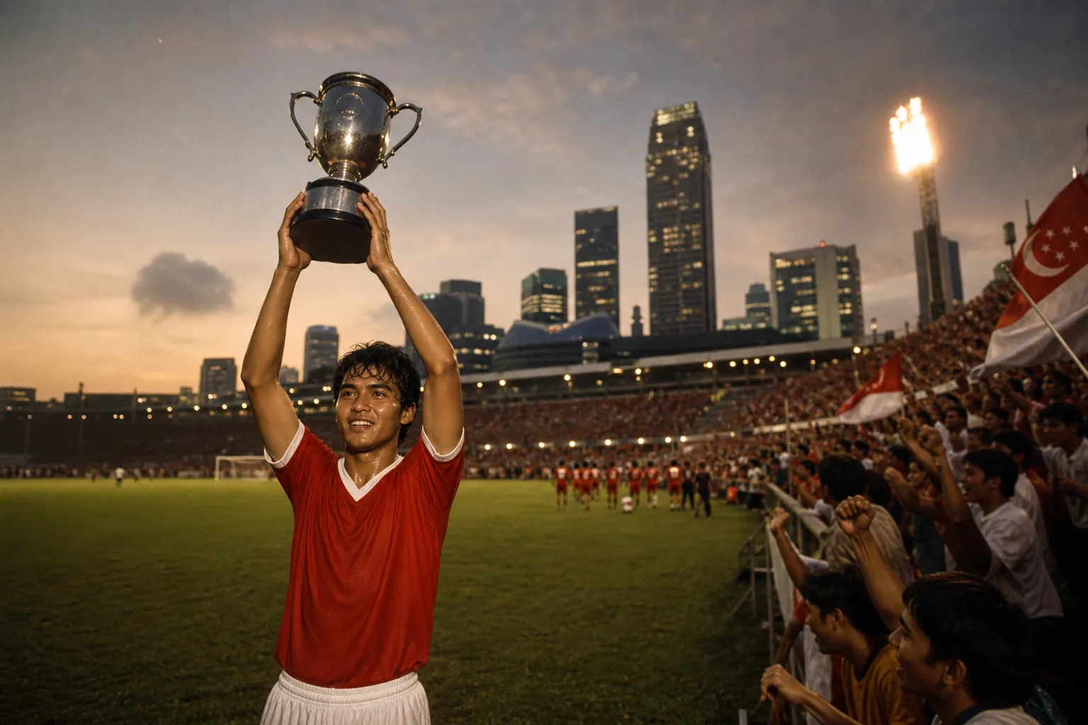 A fictional Singapore player during the 1984 AFC Asian Cup on home soil