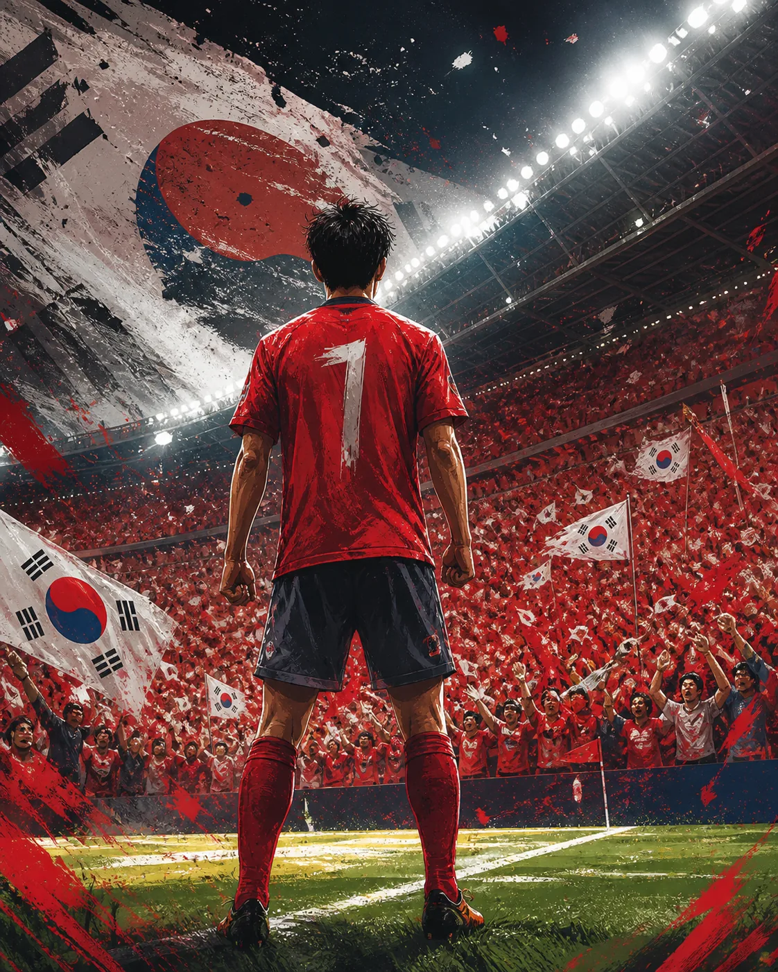 A night football match in Seoul with South Korea defending its Asian Cup crown