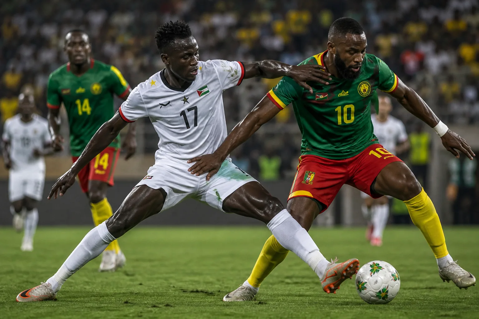 South Sudan Bright Stars battling a strong African opponent in an AFCON qualifier
