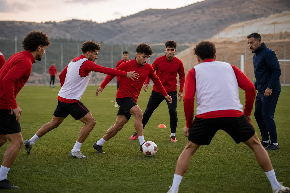 Text-free editorial timeline illustration of Syria's Asian Cup appearances, 2018 World Cup qualifying play-off and next breakthrough target