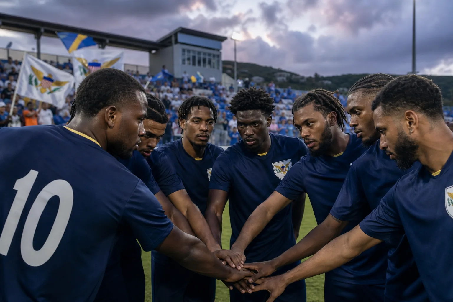 US Virgin Islands national team players preparing before a CONCACAF qualifier