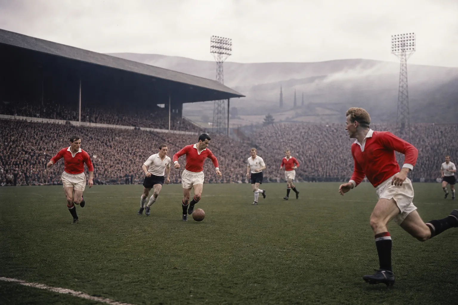 Fictional Welsh footballers building an attack in an earlier international-era match