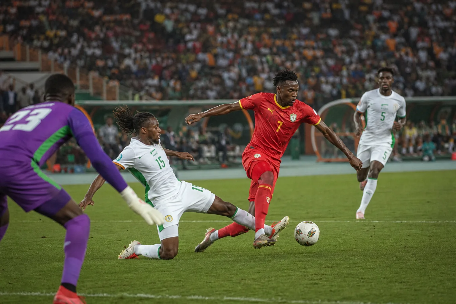 Zimbabwe footballers competing in a dramatic AFCON group-stage match