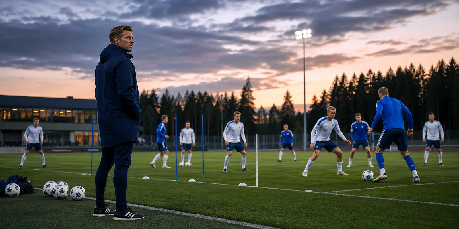Conceptual Jacob Friis observing Finland players in training