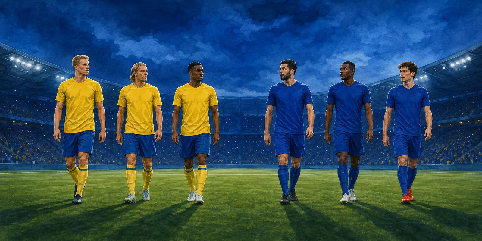 Conceptual Sweden and France World Cup scene